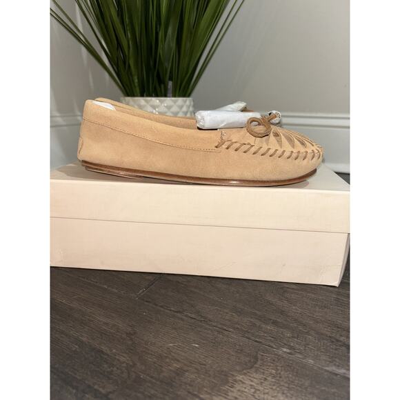 Loeffler Randall Loafers Women 6.5B Lois Nude/Black Natural Horse Tail Tassel - Picture 2 of 9